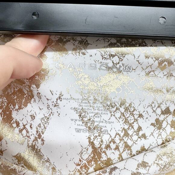 Carbon 38 Pants Women Size XS Gold Metallic Snake Skin Print Athletic Leggings - Picture 6 of 6